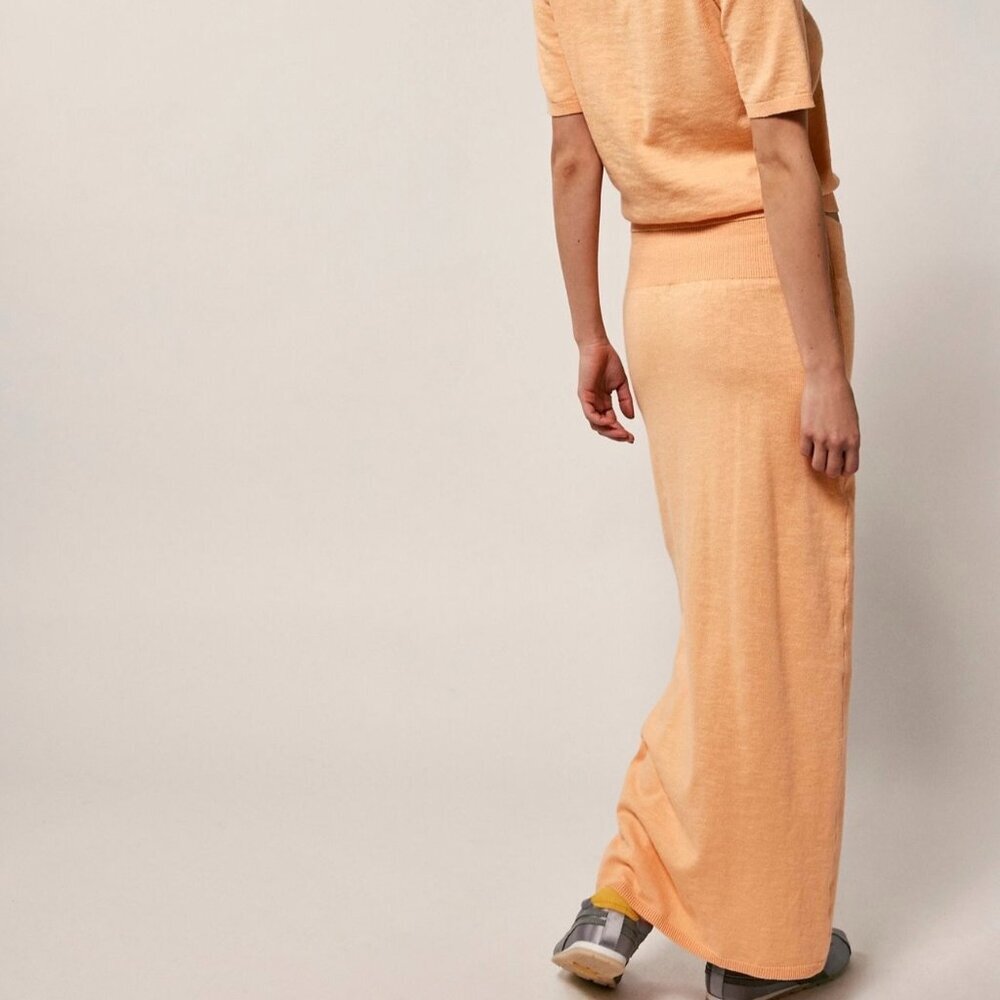 Free People Short Sleeve Knit Set in Peach Orange - Picture 4 of 5
